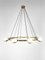 Mid-Century Brass & Opaline Murano Chandelier, 1960s 2