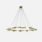 Mid-Century Brass & Opaline Murano Chandelier, 1960s, Image 1