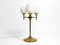 Large Brass Table Lamp with Four Glass Spheres by Kaiser Leuchten, 1960s, Image 1