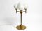Large Brass Table Lamp with Four Glass Spheres by Kaiser Leuchten, 1960s 2
