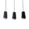 Black and White Pendant Lamps attributed to Lyfa, 1960s, Set of 3, Image 1
