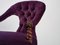 Victorian Barley Twist Rosewood Sofa in Purple Velvet, England, 1900s 5