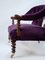 Victorian Barley Twist Rosewood Sofa in Purple Velvet, England, 1900s 4