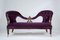 Victorian Barley Twist Rosewood Sofa in Purple Velvet, England, 1900s 1