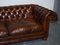 Divano Chesterfield Club in pelle marrone whisky, inglese, tinto a mano, Immagine 5