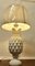 Große bauchige Ananas Tischlampe aus weißem Marmor, 1960er 7
