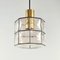 Mid-Century Glass and Brass Ceiling Lamp from Limburg, 1960s, Image 3