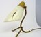 Lámpara de mesa ajustable Mid-Century con base de cuervo de latón, Italia, años 50, Imagen 8