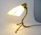 Lámpara de mesa ajustable Mid-Century con base de cuervo de latón, Italia, años 50, Imagen 5