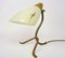Lámpara de mesa ajustable Mid-Century con base de cuervo de latón, Italia, años 50, Imagen 7