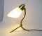 Lámpara de mesa ajustable Mid-Century con base de cuervo de latón, Italia, años 50, Imagen 9