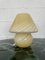 Murano Swirl Mushroom in Gelb Creme, 1970er 1