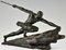 Pierre Le Faguays, Art Deco Athlete with Spear, 1927, Bronze 4