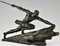 Pierre Le Faguays, Art Deco Athlete with Spear, 1927, Bronze, Image 4