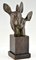 GH Laurent, Buste de Deux Cerfs Art Déco, 1930, Bronze 6