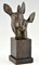 GH Laurent, Busto de dos ciervos Art Déco, 1930, Bronce, Imagen 6