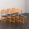 Oak Razor Blade Chairs in Original Upholstery by Henning Kjaernulf for Nyrup, Denmark, 1960s, Set of 6, Image 2