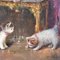 J. Laurent, Perros y gatos, 1880, óleo sobre lienzo, Imagen 3