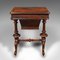 Antique English Ladies Worktable in Burr Walnut, 1850s 6