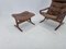 Mid-Century Siesta Lounge Armchair and Footstool by Ingmar Relling for Westnofa, 1960s, Set of 2 4