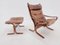 Mid-Century Siesta Lounge Armchair and Footstool by Ingmar Relling for Westnofa, 1960s, Set of 2 9