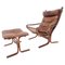 Mid-Century Siesta Lounge Armchair and Footstool by Ingmar Relling for Westnofa, 1960s, Set of 2 1