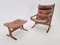 Mid-Century Siesta Lounge Armchair and Footstool by Ingmar Relling for Westnofa, 1960s, Set of 2 7