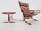 Mid-Century Siesta Lounge Armchair and Footstool by Ingmar Relling for Westnofa, 1960s, Set of 2 10