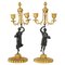 Candelabri Carlo X in bronzo patinato e dorato, set di 2, Immagine 1