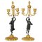 Charles X Candelabras in Patinated and Gilded Bronze, Set of 2 1