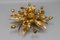 Hollywood Regency Vergoldetes Metall Blumenförmige Einbauleuchte, 1970er 7