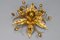 Hollywood Regency Vergoldetes Metall Blumenförmige Einbauleuchte, 1970er 15