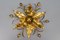 Hollywood Regency Vergoldetes Metall Blumenförmige Einbauleuchte, 1970er 2