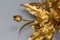 Hollywood Regency Vergoldetes Metall Blumenförmige Einbauleuchte, 1970er 5