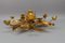 Hollywood Regency Gilt Metal Flower Shaped Flush Mount, 1970s 11