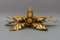 Gilt Metal Leafed Sunburst-Shaped Four-Light Flush Mount, 1970s, Image 12