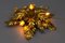 Vergoldetes Metallblatt mit Sonnenschliff und vier Leuchten, 1970er 6