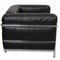 LC-3 Lounge Chair in Black Leather by Le Corbusier for Cassina, 2000s 2