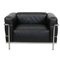 LC-3 Lounge Chair in Black Leather by Le Corbusier for Cassina, 2000s 1