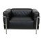 LC-3 Lounge Chair in Black Leather by Le Corbusier for Cassina, 2000s, Image 1