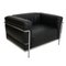 LC-3 Lounge Chair in Black Leather by Le Corbusier for Cassina, 2000s 5