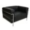 LC-3 Sessel aus schwarzem Leder von Le Corbusier für Cassina, 2000er 5