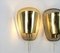 French Modern Sconces in Golden Curved and Perforated Brass, 1950, Set of 2 6