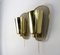 French Modern Sconces in Golden Curved and Perforated Brass, 1950, Set of 2, Image 4