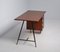 Vintage Italian Desk with Dark Stained Teak and Brass, 1950s 7