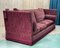 Rotes englisches 5-Sitzer Sofa aus Samt, 1990er 13
