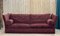 English Red Velvet 5-Seater Sofa, 1990s 1