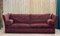 English Red Velvet 5-Seater Sofa, 1990s, Image 1