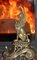 Gold Bronze Griffins Fireplace Andirons, 1930s, Set of 2 10
