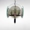 Lámpara de araña Art Déco de cromo y vidrio, años 20, Imagen 2